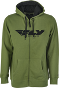 FLY CORPORATE ZIP UP HOODIE Olive