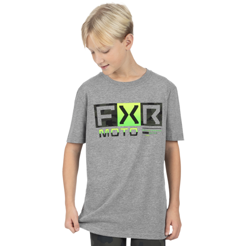 POLERA YOUTH PREMIUM T-SHIRT 24 GREY HEATHER/ARMY CAMO